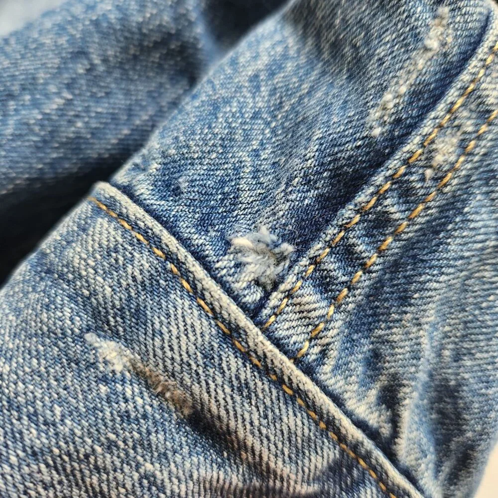 Retro Levi's Strauss Blue Denim Jacket CA00342 Trucker Casual Unisex Large - Picture 11 of 15